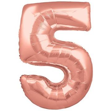 Oaktree 30inch Number 5 Rose Gold - Foil Balloons